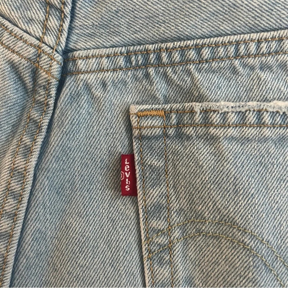 Levi’s 501 Button Fly Shorts Light Wash High Rise Jean Festival Ripped Cotton 31 - Picture 6 of 13